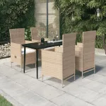 Set de mobilier pentru grădină cu perne, 5 piese, bej GartenMobel Dekor