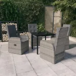 Set mobilier pentru grădină cu perne, 5 piese, gri GartenMobel Dekor