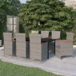 Set mobilier pentru grădină cu perne, 9 piese, gri GartenMobel Dekor