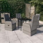 Set de mobilier pentru grădină, cu perne, 5 piese, gri GartenMobel Dekor