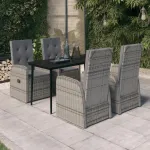 Set de mobilier pentru grădină, cu perne, 5 piese, gri GartenMobel Dekor