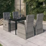 Set de mobilier pentru grădină, cu perne, 5 piese, gri GartenMobel Dekor