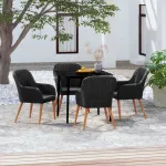Set masă pentru grădină, 5 piese, cu perne, negru GartenMobel Dekor