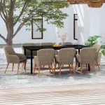 Set mobilier de grădină cu perne, 9 piese, maro GartenMobel Dekor