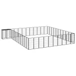 Țarc câini 46 panouri negru 50x100 cm oțel vopsit electrostatic GartenMobel Dekor