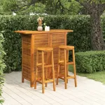 Set mobilier de bar de grădină, 3 piese, lemn masiv de acacia GartenMobel Dekor