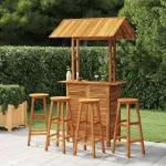 Set mobilier de bar de grădină, 5 piese, lemn masiv de acacia GartenMobel Dekor