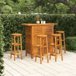 Set mobilier de bar de grădină, 5 piese, lemn masiv de acacia GartenMobel Dekor