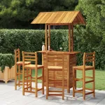 Set mobilier de bar de grădină, 5 piese, lemn masiv de acacia GartenMobel Dekor