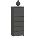 Comoda cu 6 sertare, PAL laminat 16 mm, 40x35x109 cm, gri Household NewTrend
