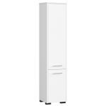 Dulap baie tip coloana cu 2 usi si 5 rafturi, PAL laminat, 30x30x140 cm, alb mat Household NewTrend