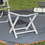 Taburet pliabil, negru și argintiu, aluminiu și textilenă GartenMobel Dekor