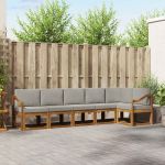 Set de canapele de exterior 6 pcs Gri natural și deschis GartenMobel Dekor