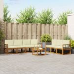 Set de canapele de exterior cu pernă 8 pcs Natural și Crem GartenMobel Dekor