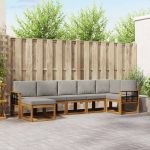 Set de canapele de exterior 7 pcs Gri natural și deschis GartenMobel Dekor