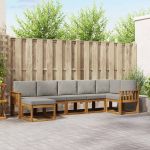 Set de canapele de exterior 7 pcs Gri natural și deschis GartenMobel Dekor