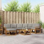 Set de canapele de exterior 8 pcs Gri natural și deschis GartenMobel Dekor