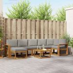 Set de canapele de exterior 8 pcs Gri natural și deschis GartenMobel Dekor