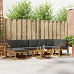 Set de canapele de exterior cu pernă 8 pcs Natural și Antracit GartenMobel Dekor