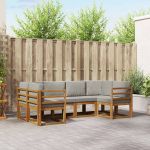 Set de canapele de exterior 6 pcs Gri natural și deschis GartenMobel Dekor