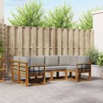 Set de canapele de exterior 6 pcs Gri natural și deschis GartenMobel Dekor