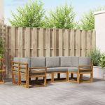 Set de canapele de exterior 6 pcs Gri natural și deschis GartenMobel Dekor