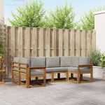 Set de canapele de exterior 6 pcs Gri natural și deschis GartenMobel Dekor