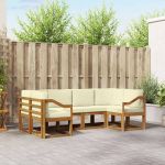 Set de canapele de exterior cu pernă 6 pcs Natural și Crem GartenMobel Dekor