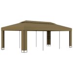 Pavilion cu acoperiș dublu, gri taupe, 3 x 6 m, 180 g/m² GartenMobel Dekor