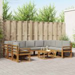 Set de canapele de exterior 10 pcs Gri natural și deschis GartenMobel Dekor