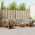 Set de canapele de exterior 10 pcs Gri natural și deschis GartenMobel Dekor