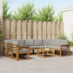Set de canapele de exterior 10 pcs Gri natural și deschis GartenMobel Dekor