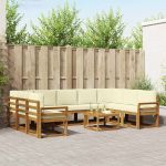 Set de canapele de exterior cu pernă 10 pcs Natural și Crem GartenMobel Dekor