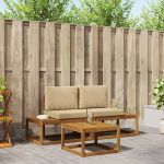 Set de canapele de exterior cu pernă 3 pcs natural GartenMobel Dekor