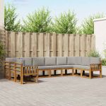 Set de canapele de exterior 10 pcs Gri natural și deschis GartenMobel Dekor