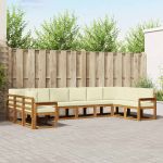 Set de canapele de exterior cu pernă 10 pcs Natural și Crem GartenMobel Dekor