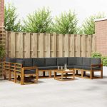 Set de canapele de exterior cu pernă 11 pcs Natural și Antracit GartenMobel Dekor