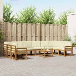 Set de canapele de exterior cu pernă 11 pcs Natural și Crem GartenMobel Dekor