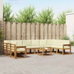Set de canapele de exterior cu pernă 11 pcs Natural și Crem GartenMobel Dekor