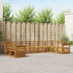 Seturi de canapele 10 pcs natural Lemn Solid de Acacia GartenMobel Dekor