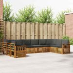 Seturi de canapele cu pernă 10 pcs Natural și Antracit GartenMobel Dekor