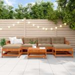 Set de lounge pentru grădină 7 pcs Maro Ceară Lemn masiv de pin GartenMobel Dekor