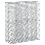 Pat ridicat din gabion 2 pcs Argintiu 130 x 50 x 150 cm GartenMobel Dekor