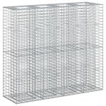 Pat ridicat din gabion 2 pcs Argintiu 170 x 50 x 150 cm GartenMobel Dekor