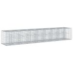 Pat ridicat din gabion 2 pcs Argintiu 340 x 60 x 55 cm GartenMobel Dekor