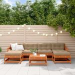 Set de lounge pentru grădină 7 pcs Maro Ceară Lemn masiv de pin GartenMobel Dekor