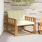 Set de canapele de exterior Lemn solid de Acacia și Textilene GartenMobel Dekor