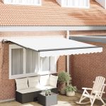 Cortina Retractabilă Alb 300 x 250 cm Țesătură și Aluminiu GartenMobel Dekor