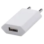 Adaptor priză USB 1A compact, 100–240V, protecție la suprasarcină (alb)