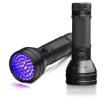 Lanternă UV profesională cu 51 LED-uri, 380–385 nm, carcasă metalică